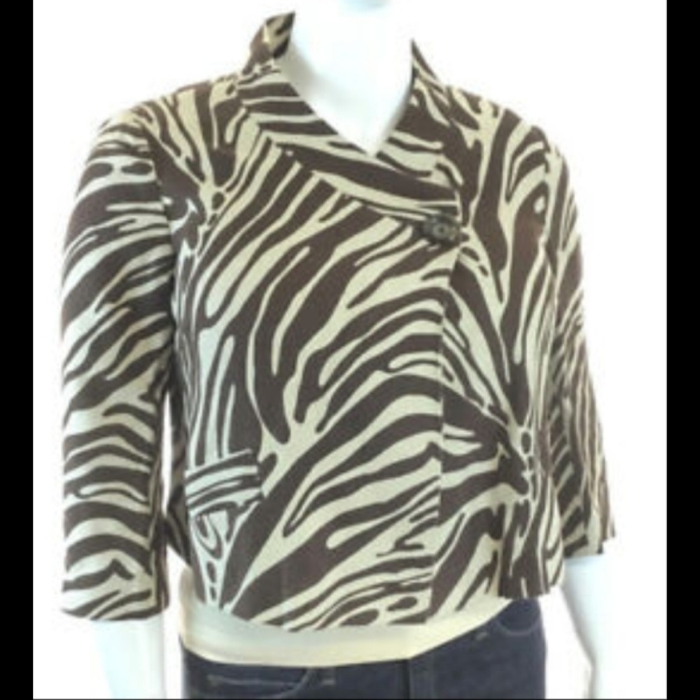 Michael Kors Zebra Print Linen Jacket - image 3